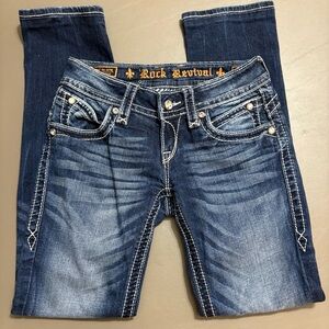 Rock Revival Scarlett Straight Leg Jeans Waist 26” EUC